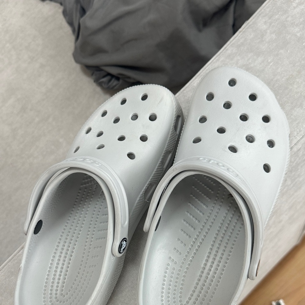 CROCS Light Gray Classic Clogs - Picture 3 of 8